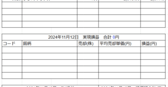 2024年11月12日運用成績画像