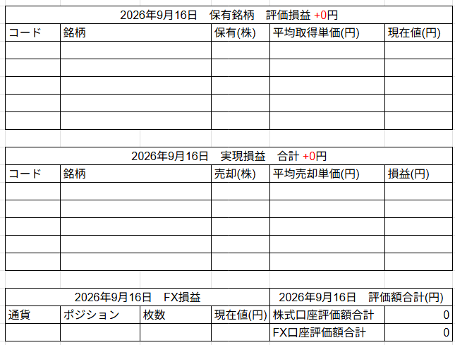 2026年9月16日運用成績画像